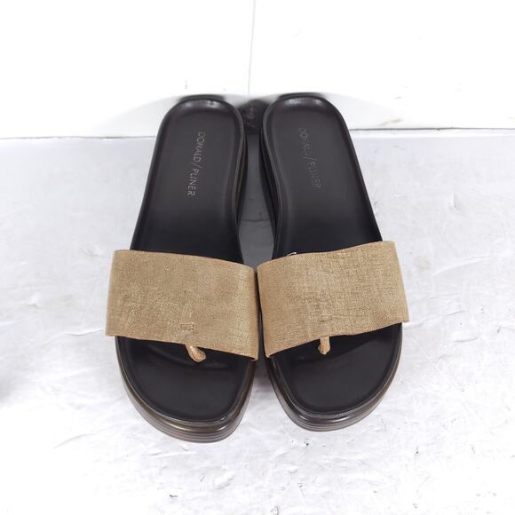 Donald J. Pliner Women’s Fiji US 7,5M Bronze Metallic Leather Wedge Sandals - Picture 4 of 16